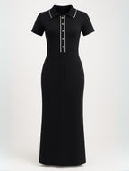 Women's Collared Ribbed Maxi Dress — view 5