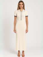 Women's Collared Ribbed Maxi Dress — view 6