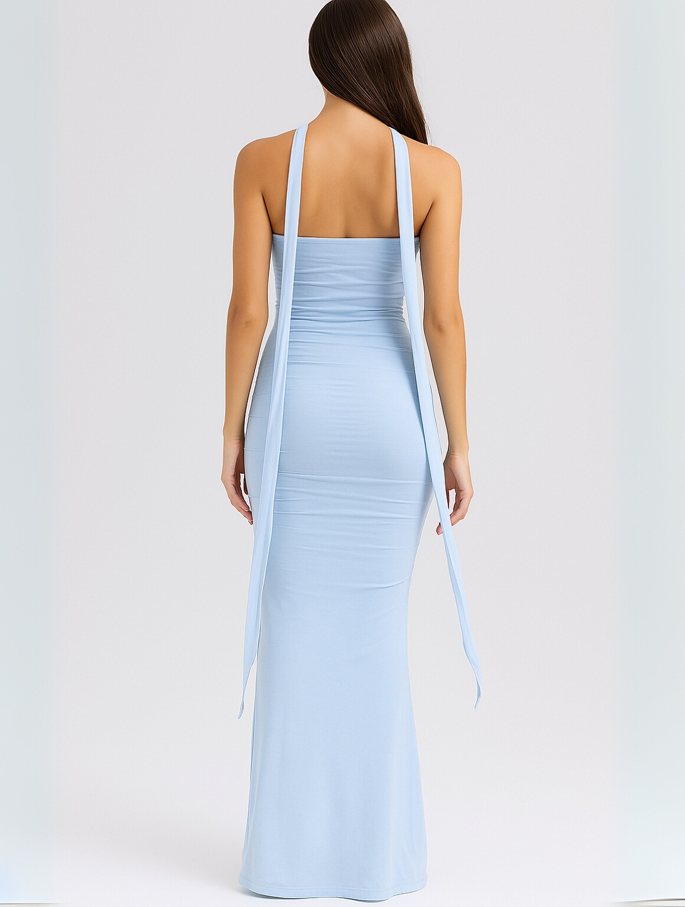 Women's Strapless Choker Maxi Dress — view 4