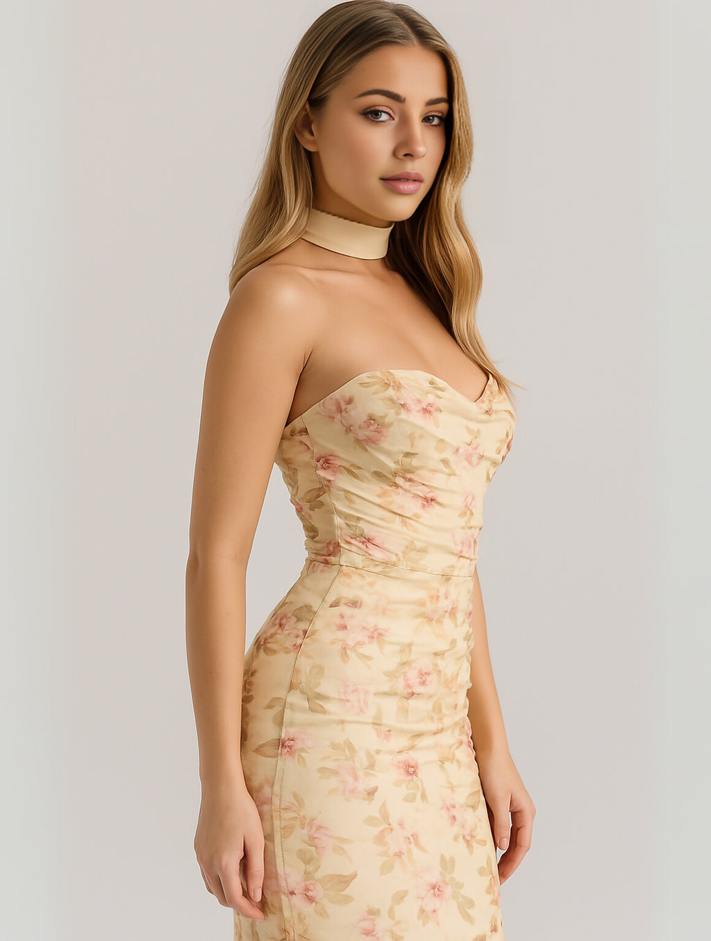 Women's Strapless Choker Maxi Dress — view 11