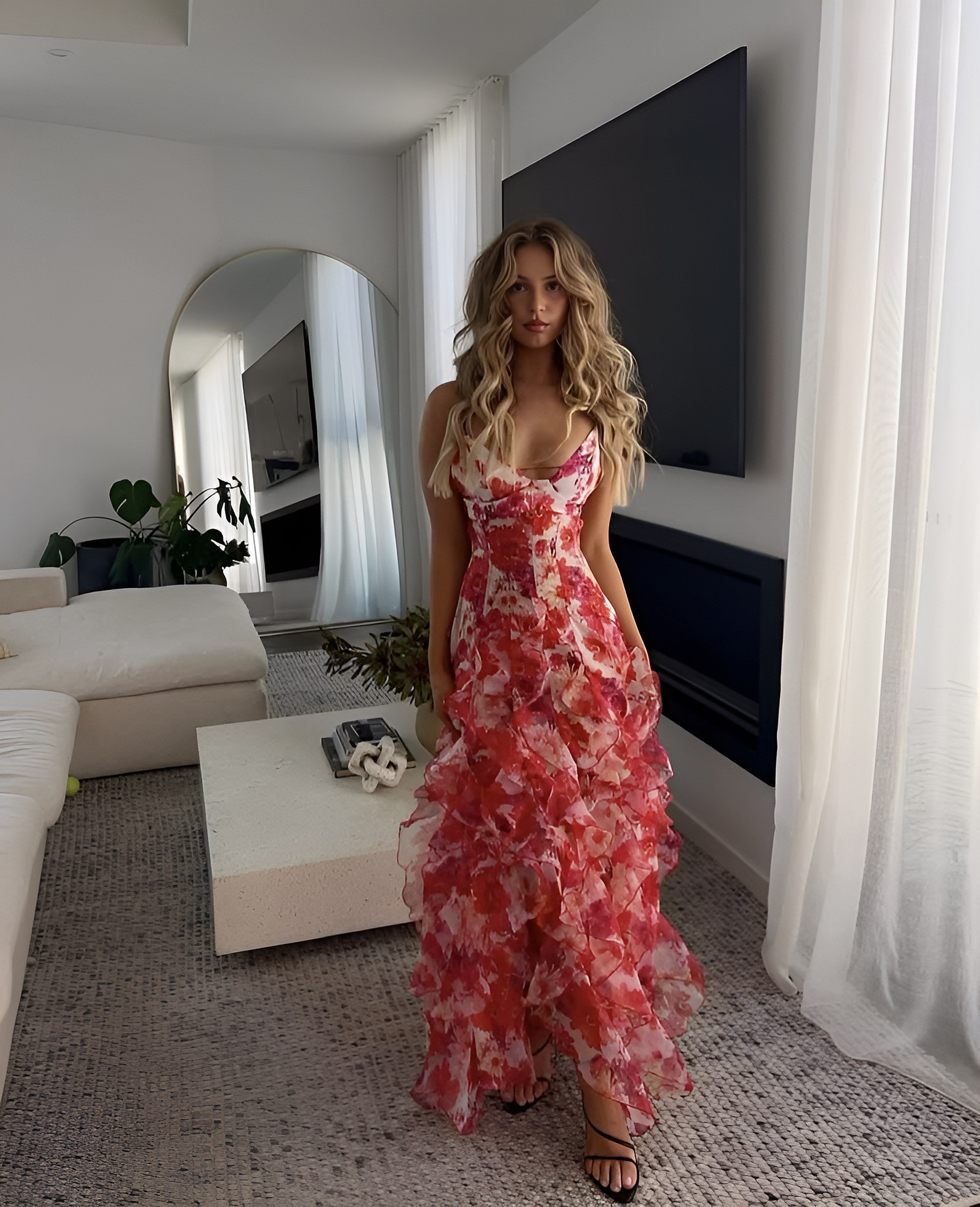 Women's Ruffle Floral Maxi Dress — view 1