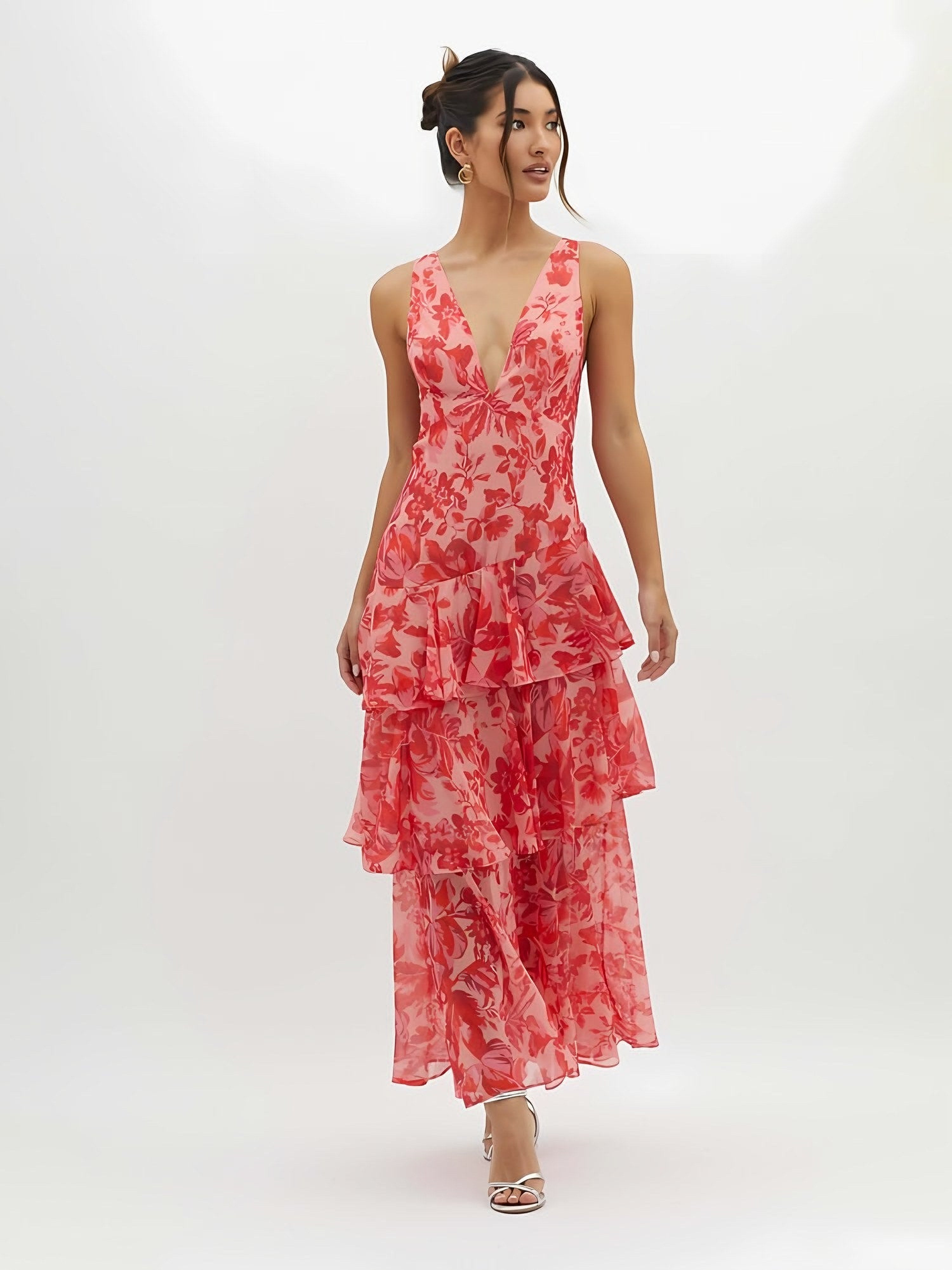 Women's Floral Strappy Back Maxi Dress — view 1