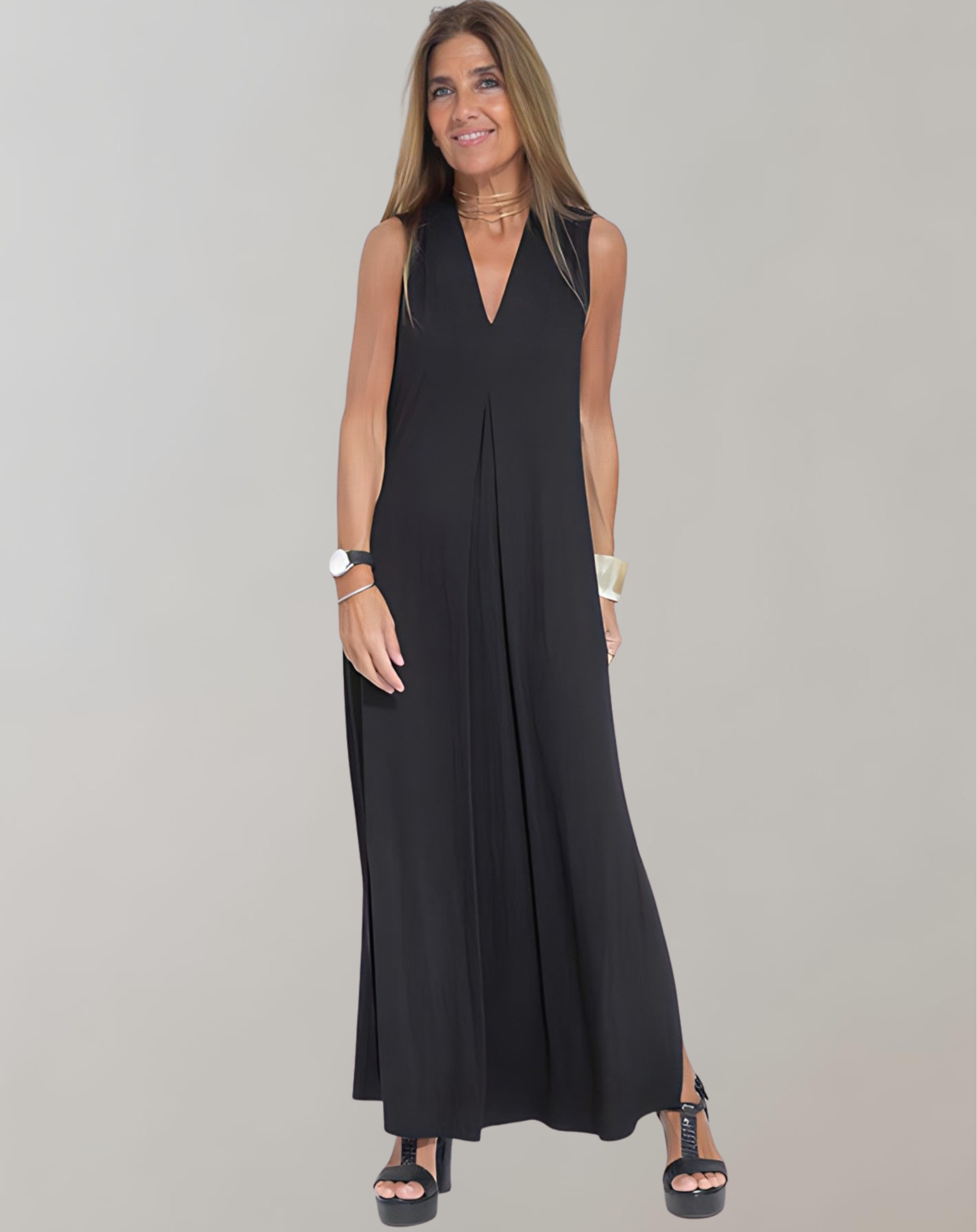 Women's Sleeveless V-Neck Maxi Dress — view 1