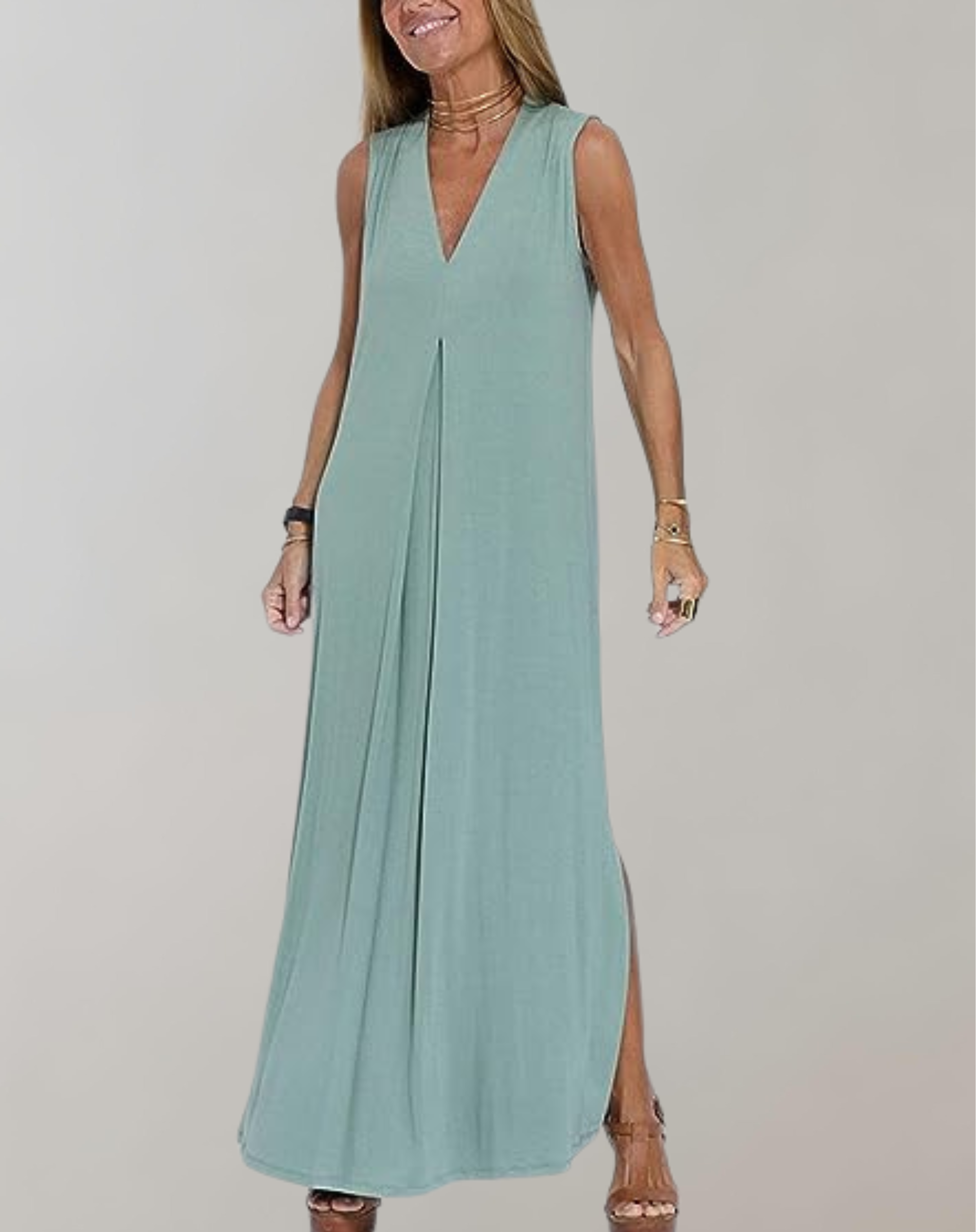 Women's Sleeveless V-Neck Maxi Dress — view 3