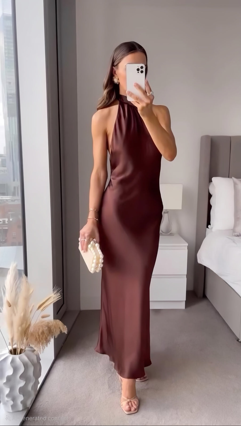 Women's Halter Neck Open Back Maxi Dress — view 1