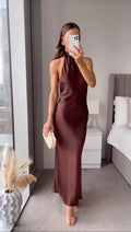 Women's Halter Neck Open Back Maxi Dress — view 1