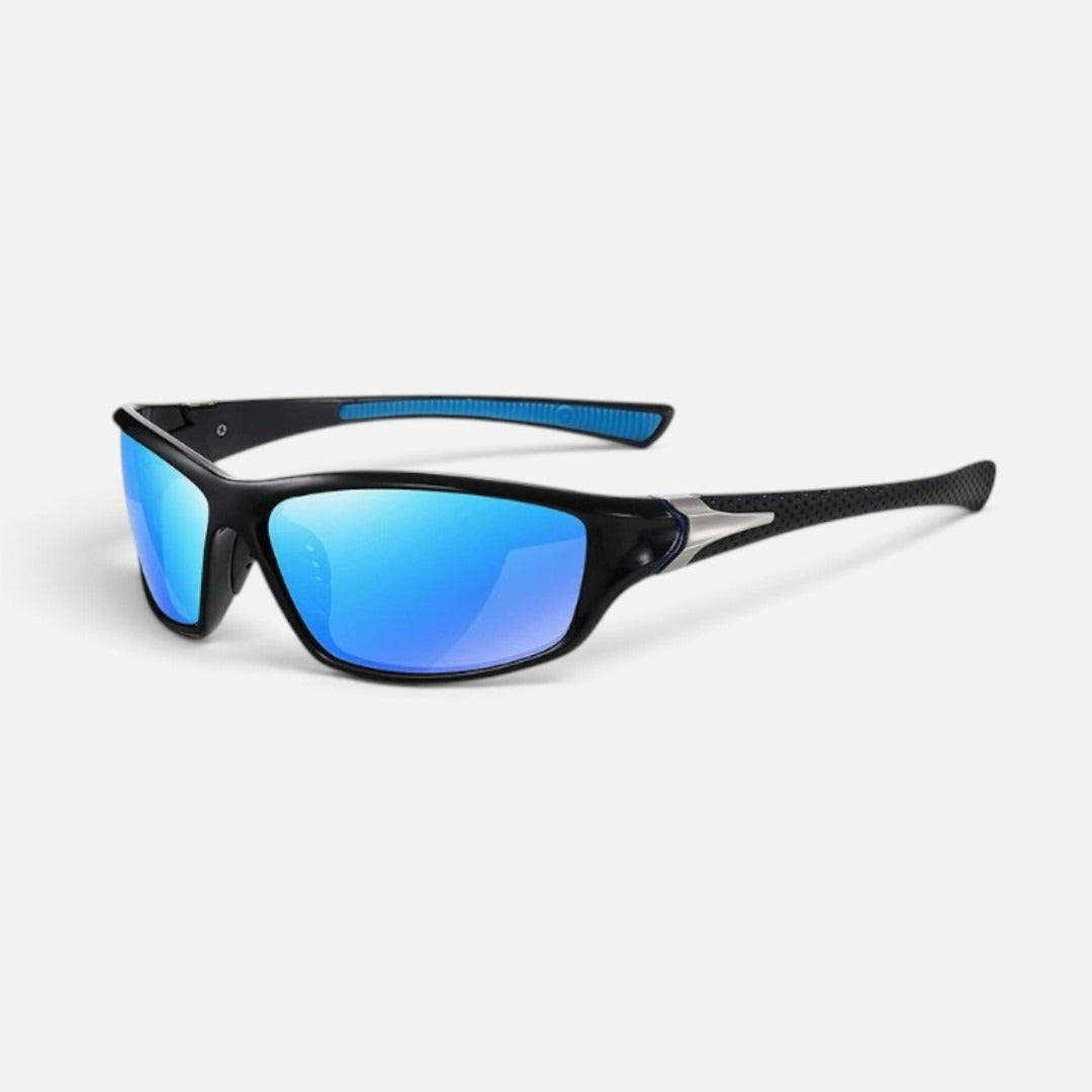 Wrap Frame Sunglasses Mirrored Lens Rectangular — Comfortable