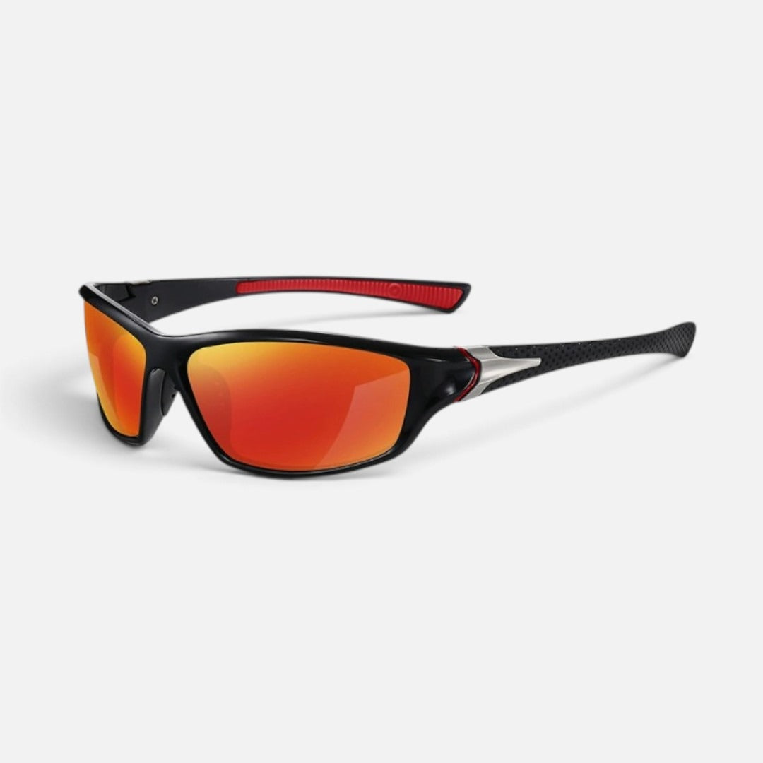 Wrap Frame Sunglasses Mirrored Lens Rectangular — Comfortable