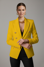Rebecca | Women’s Double-Breasted Blazer with Gold-Tone Button Details