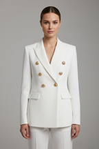Rebecca | Women’s Double-Breasted Blazer with Gold-Tone Button Details