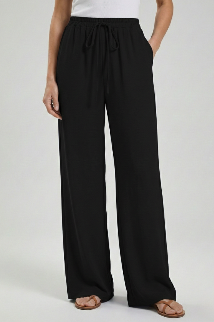 Claire | Women’s Palazzo Trousers with Drawstring Waist and Side Pockets — view 16