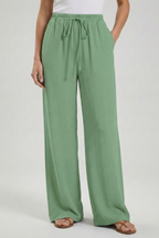 Claire | Women’s Palazzo Trousers with Drawstring Waist and Side Pockets — view 15