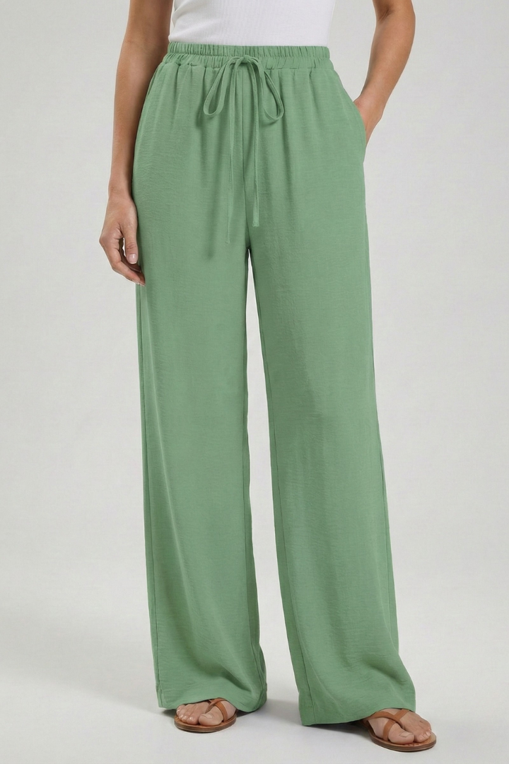 Claire | Women’s Palazzo Trousers with Drawstring Waist and Side Pockets — view 15