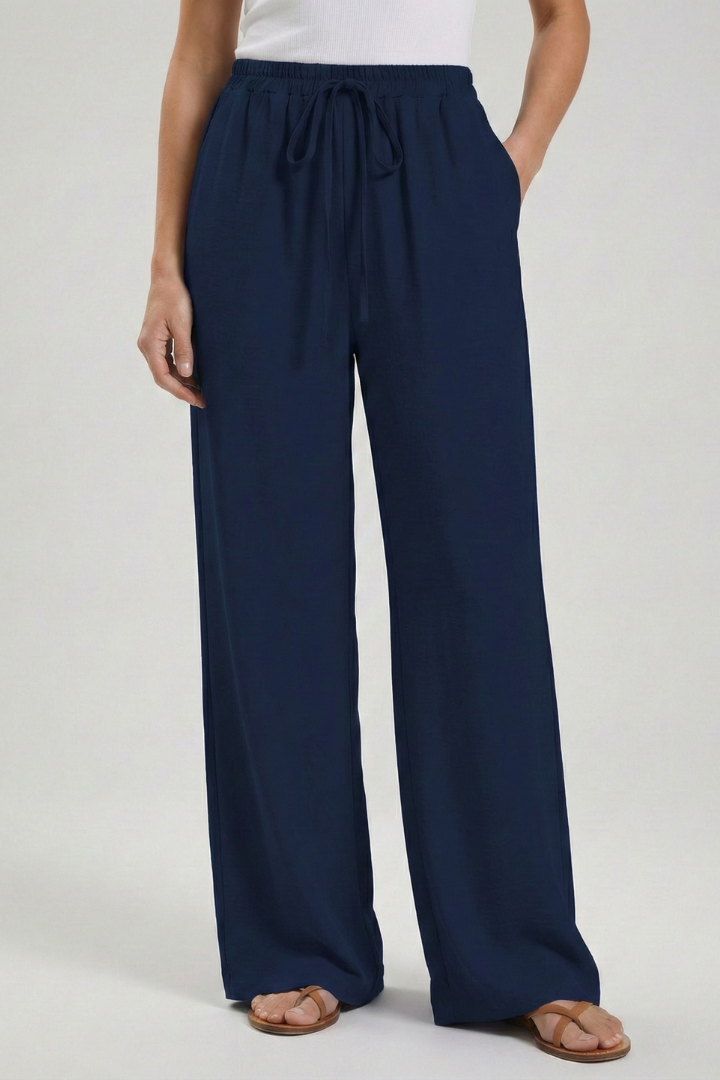 Claire | Women’s Palazzo Trousers with Drawstring Waist and Side Pockets — view 14