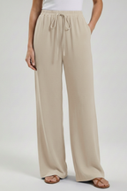 Claire | Women’s Palazzo Trousers with Drawstring Waist and Side Pockets — view 9