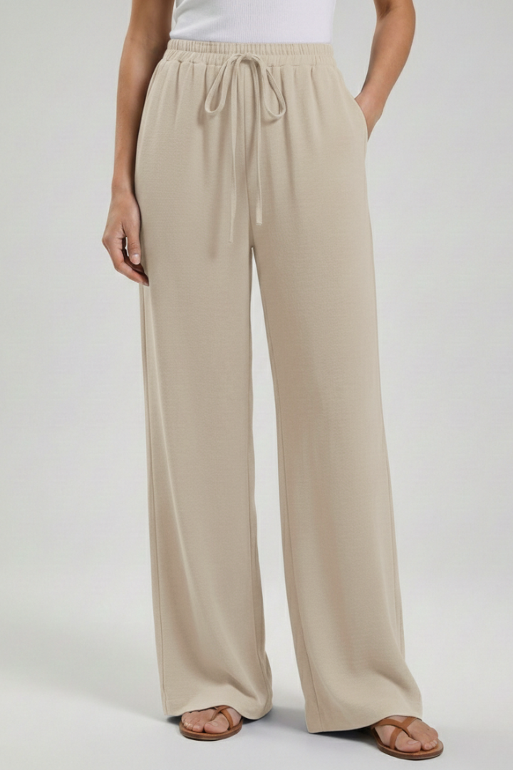 Claire | Women’s Palazzo Trousers with Drawstring Waist and Side Pockets — view 9