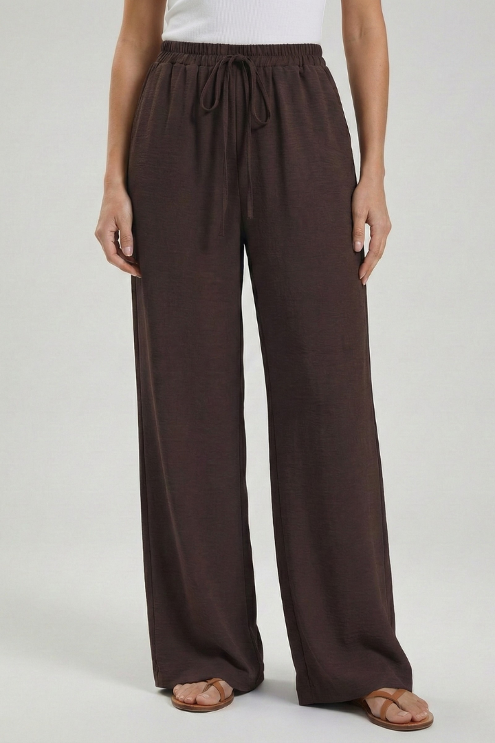 Claire | Women’s Palazzo Trousers with Drawstring Waist and Side Pockets — view 7