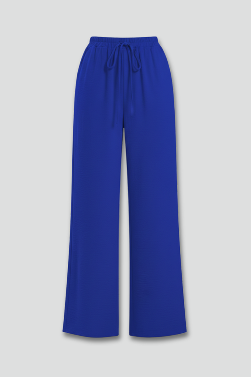 Claire | Women’s Palazzo Trousers with Drawstring Waist and Side Pockets — view 1