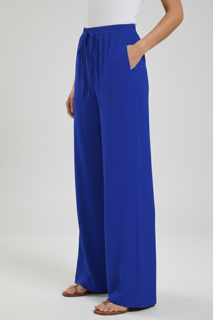 Claire | Women’s Palazzo Trousers with Drawstring Waist and Side Pockets — view 3
