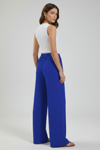 Claire | Women’s Palazzo Trousers with Drawstring Waist and Side Pockets — view 5