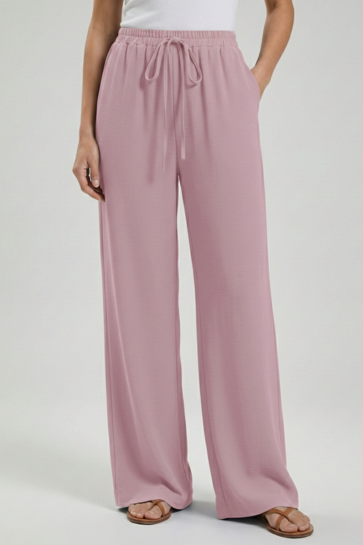Claire | Women’s Palazzo Trousers with Drawstring Waist and Side Pockets — view 6