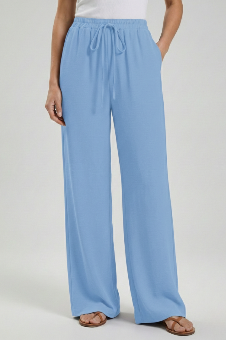 Claire | Women’s Palazzo Trousers with Drawstring Waist and Side Pockets — view 8