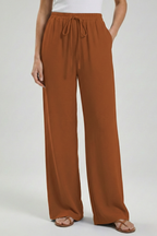 Claire | Women’s Palazzo Trousers with Drawstring Waist and Side Pockets — view 11