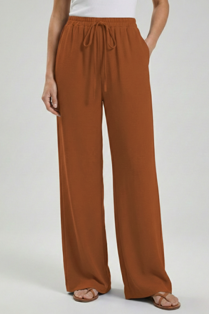 Claire | Women’s Palazzo Trousers with Drawstring Waist and Side Pockets — view 11