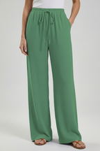 Claire | Women’s Palazzo Trousers with Drawstring Waist and Side Pockets — view 12