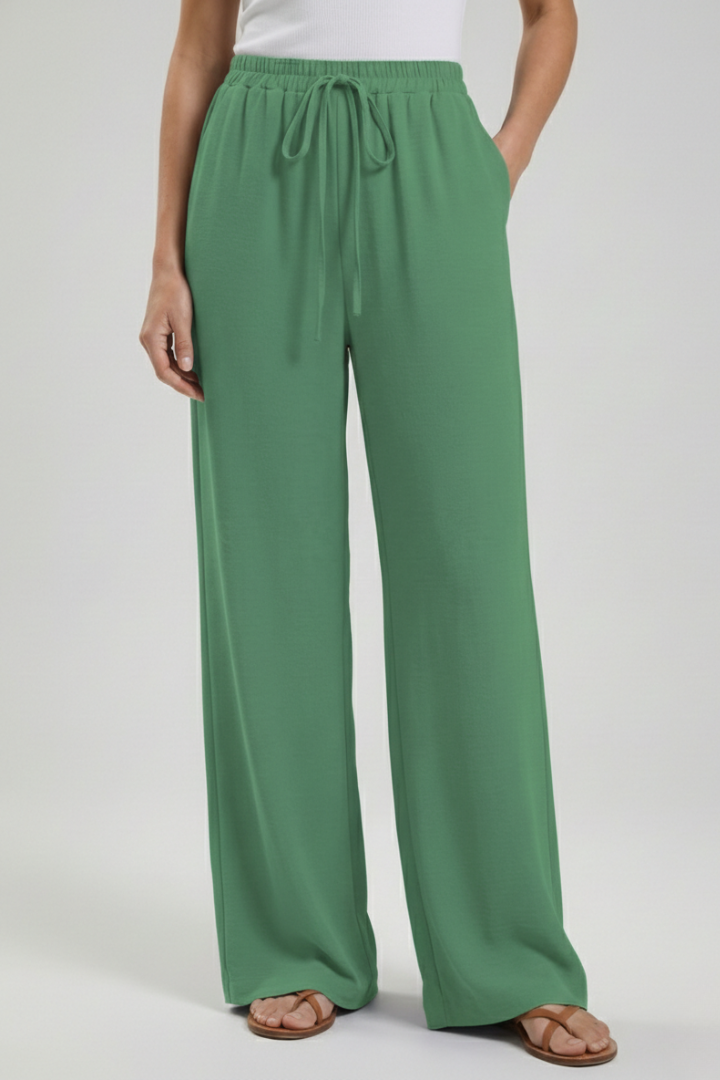 Claire | Women’s Palazzo Trousers with Drawstring Waist and Side Pockets — view 12