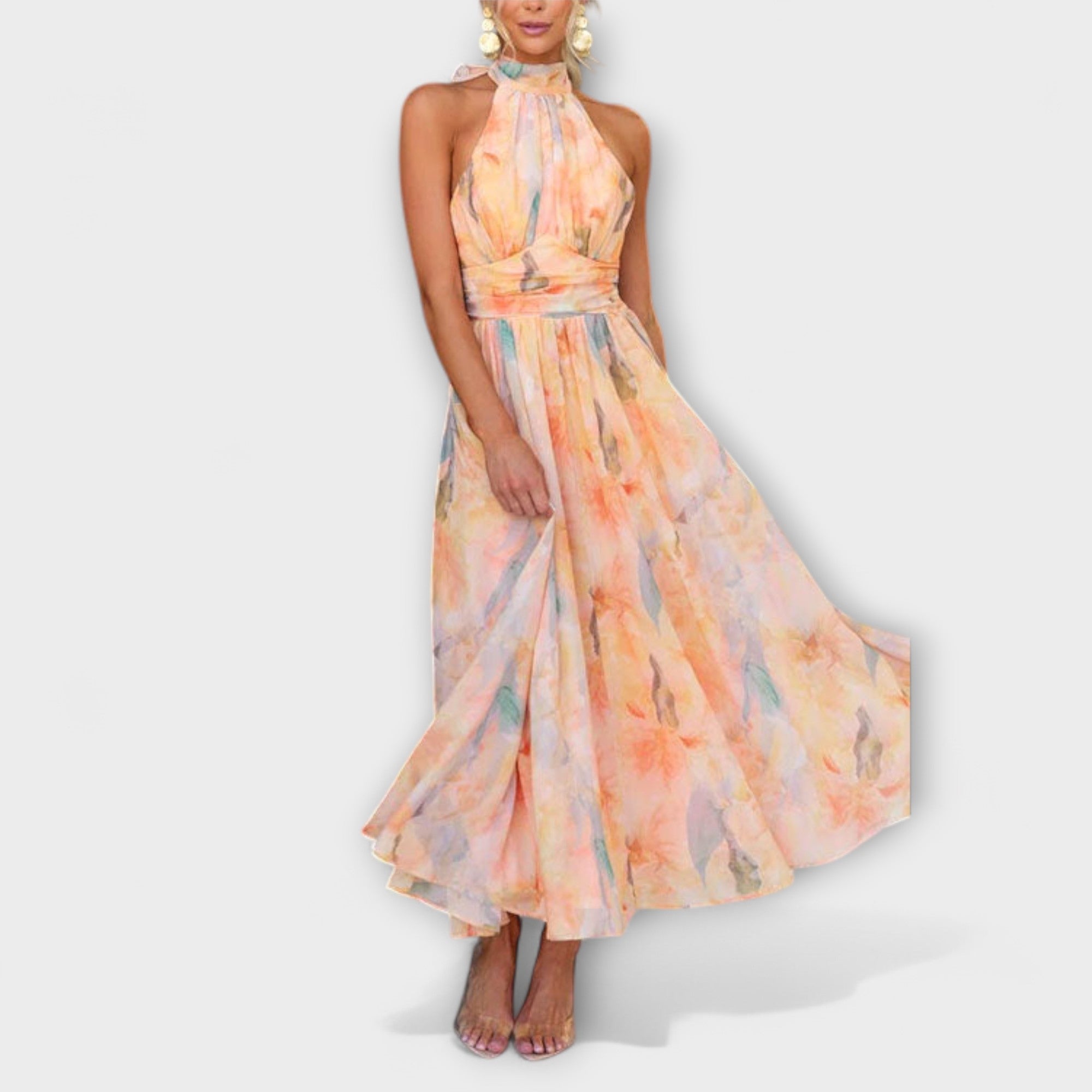 Women's Flowy Halter Maxi Dress — view 3