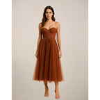 Women's Strapless Corset Maxi Dress — view 9