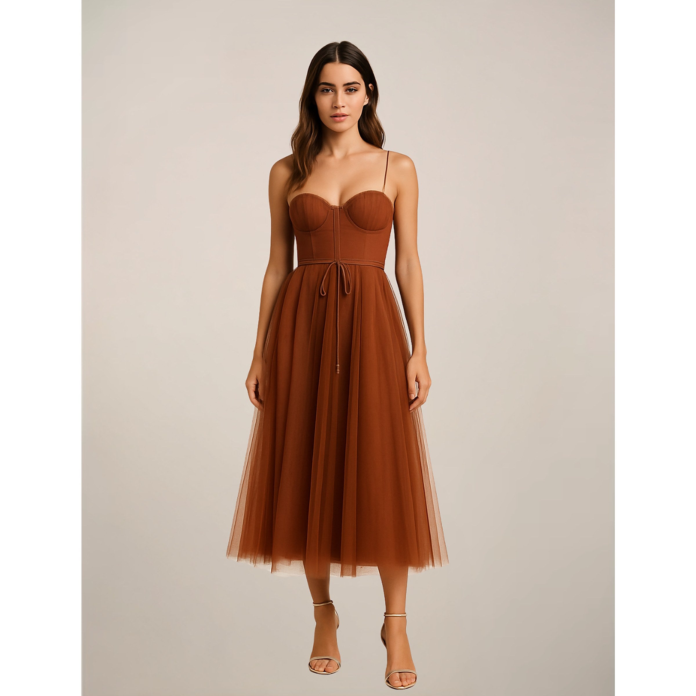 Women's Strapless Corset Maxi Dress — view 9