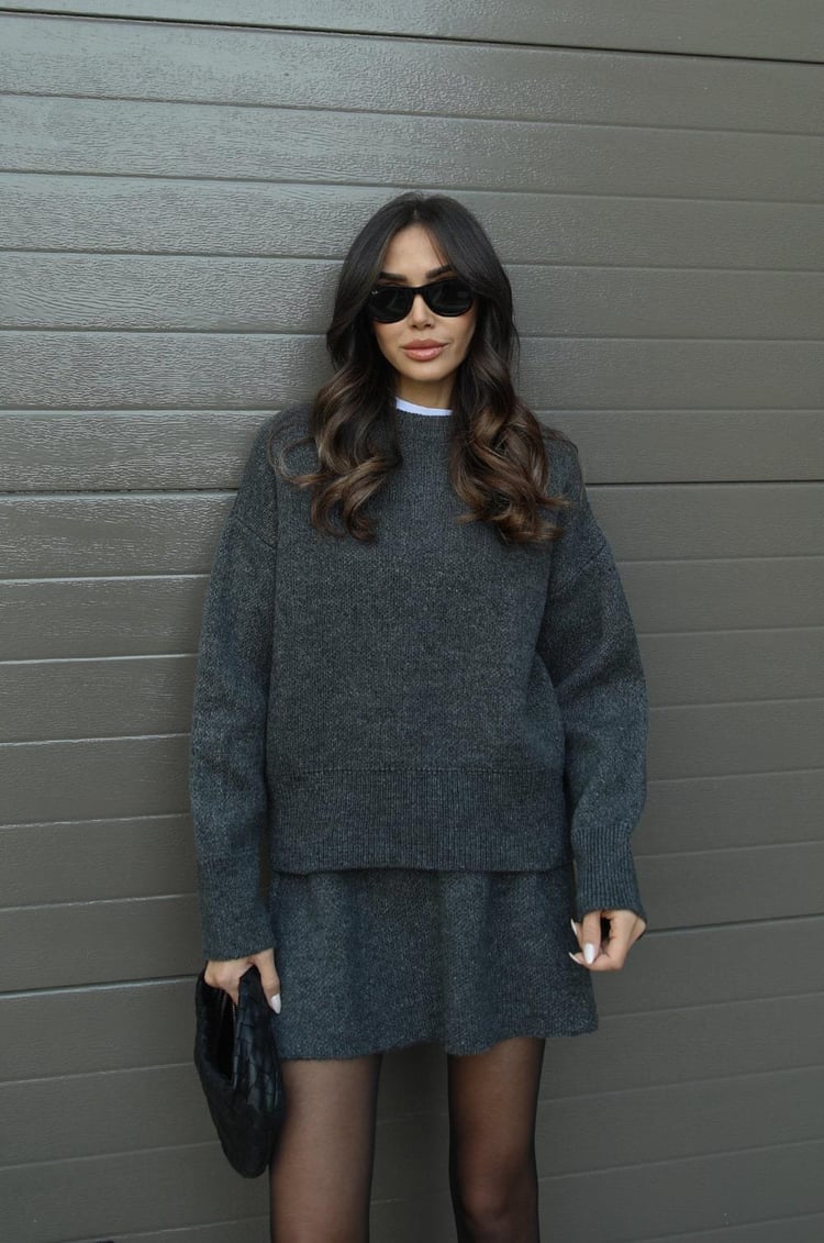 Danijela | Women’s Knitted Sweater & Skirt Set — TOPNEWPLACE (view 3)