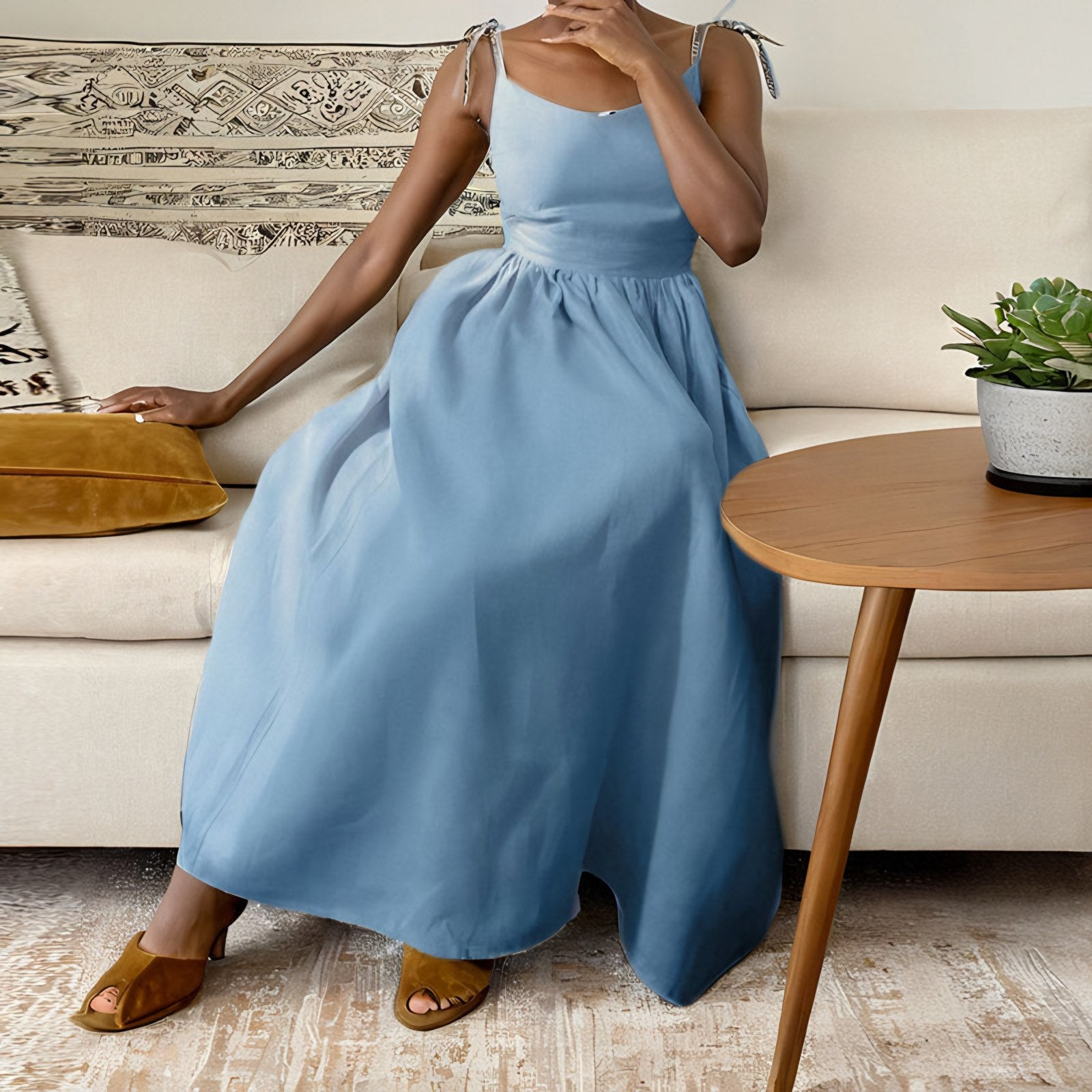 Women's Tie-Strap Maxi Dress — view 4
