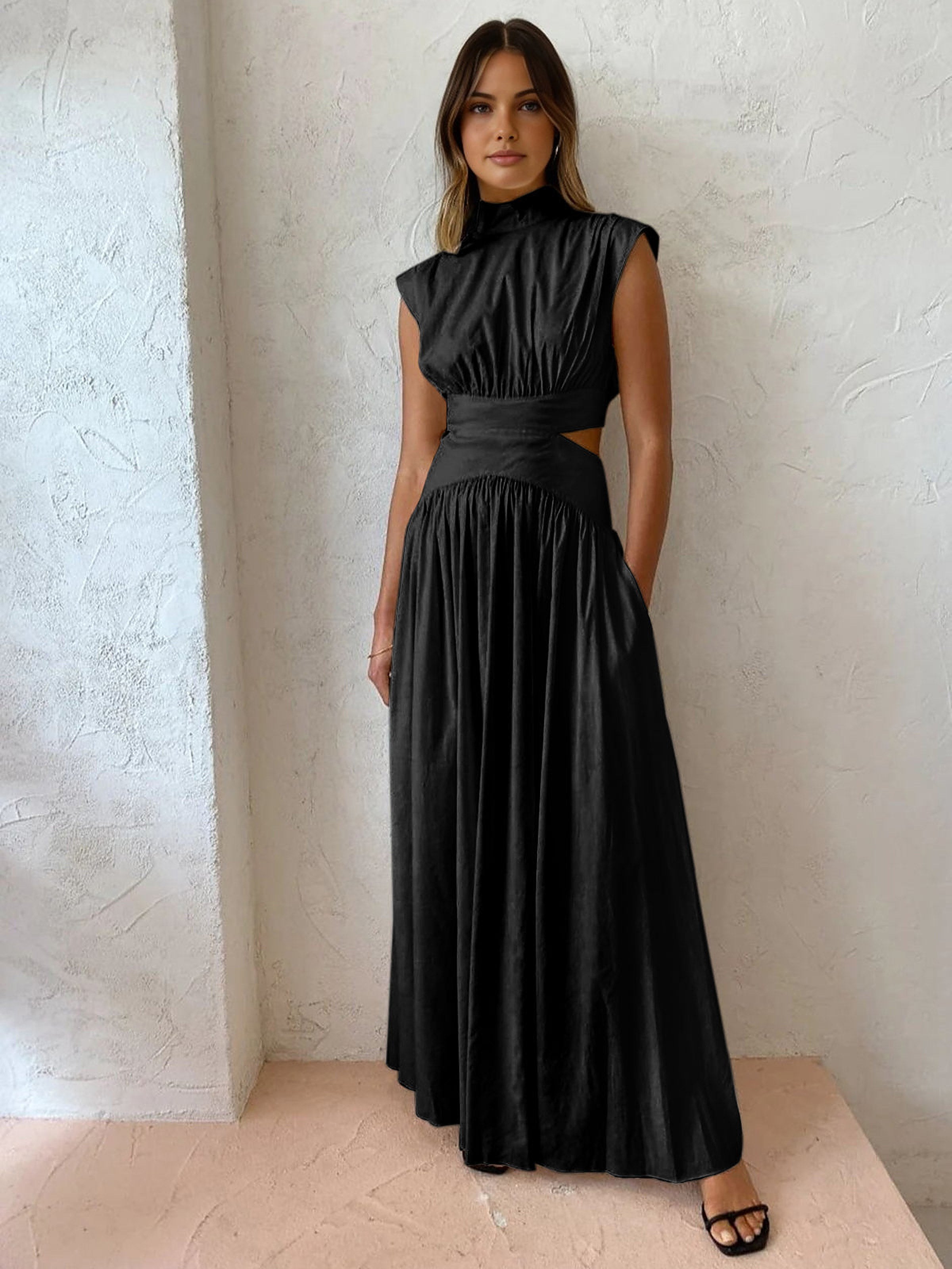 Women’s Cut-Out Maxi Dress High Neck — view 5