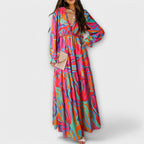 Women's Long Sleeve Floral Tiered Maxi Dress — view 5