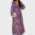 Women's Long Sleeve Floral Tiered Maxi Dress — view 6