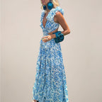 Women's V-Neck Ruffled Sleeves Maxi Dress — view 5