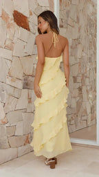 Women's Halter Tie Ruffle Maxi Dress — view 2