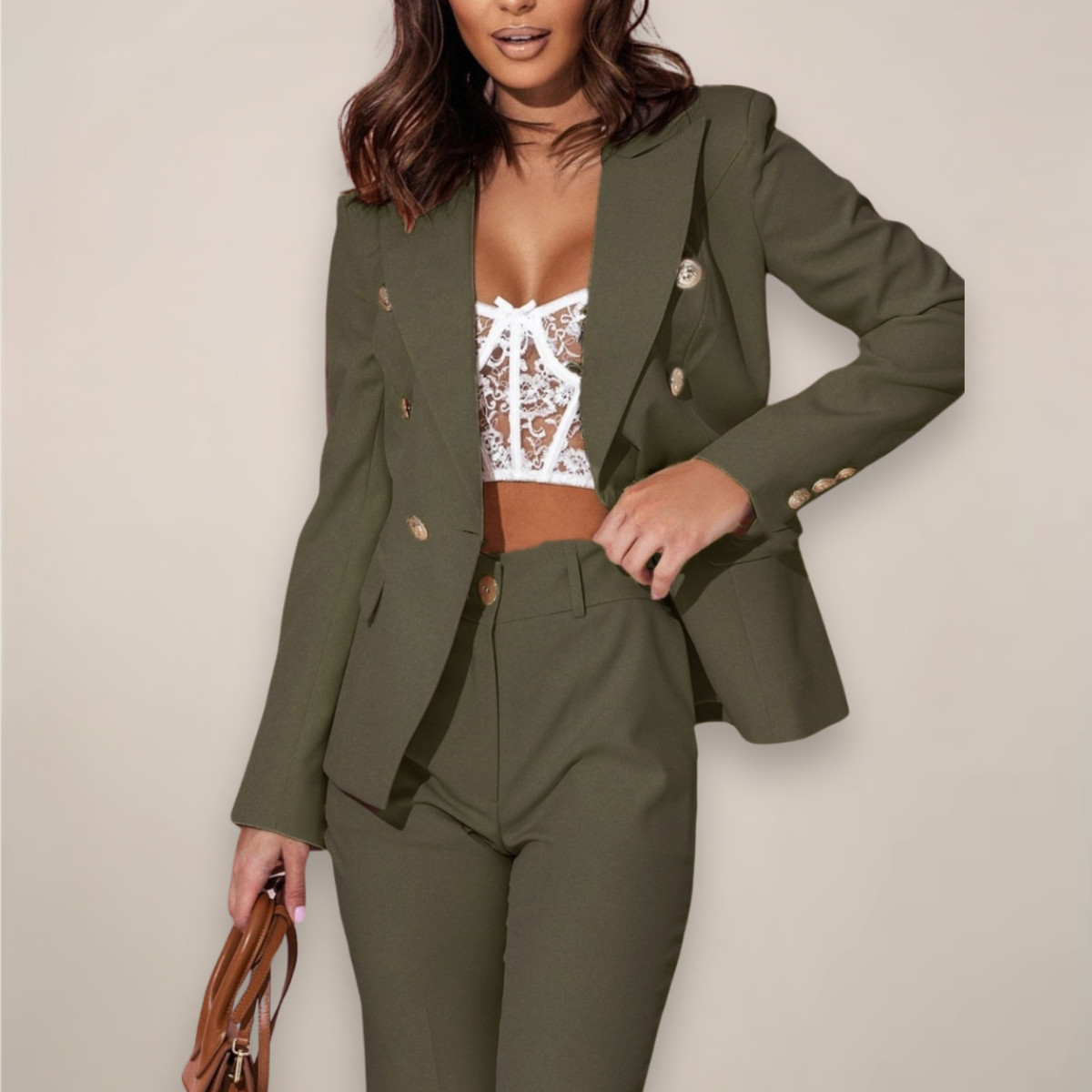 Araceli | Women’s High-Density Crepe Two-Piece Suit — TOPNEWPLACE