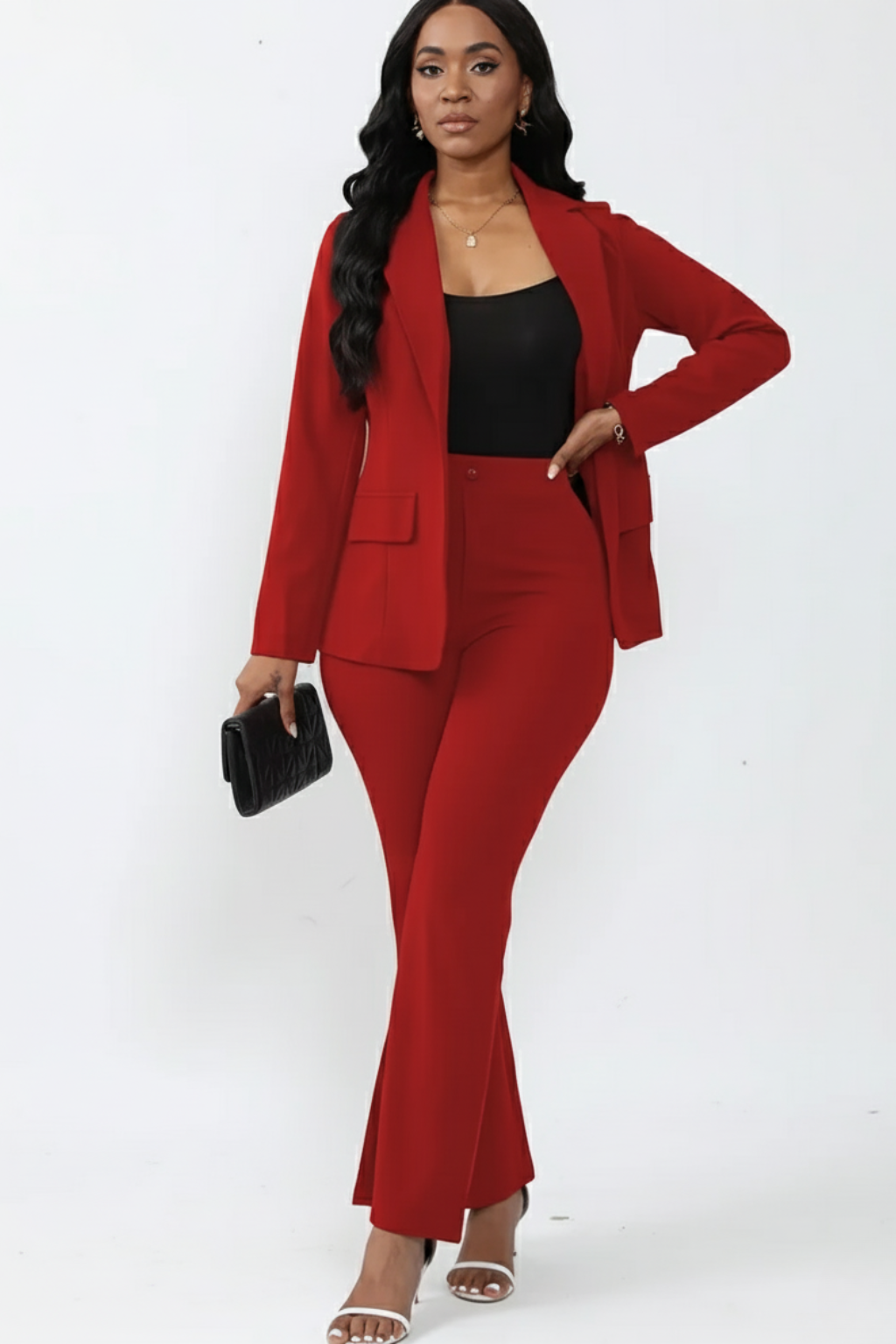 Perdita | Women's Wool Blends Two-Piece Suit — TOPNEWPLACE (view 3)