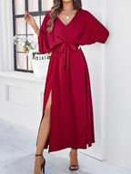 Women's Batwing Sleeve Blouson Maxi Dress — view 3