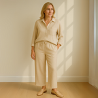 Floriana | Women’s Linen Wide Leg Outfit Set — TOPNEWPLACE (view 5)