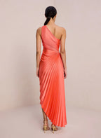 Women's One-Shoulder Pleated Maxi Dress — view 7