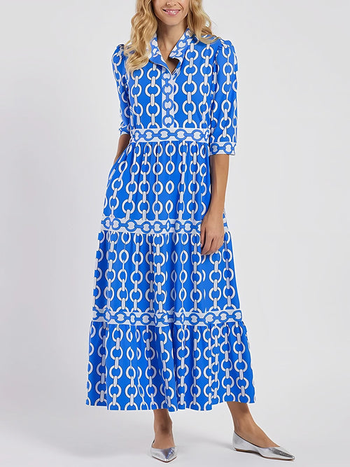 Women's Print Blouson Tiered Maxi Dress — view 1