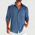 Men's Long Sleeve Linen Overshirt — view 1