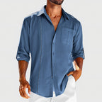 Men's Long Sleeve Linen Overshirt — view 1