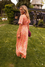 Women's Wedding Guest Floral Wrap Summer Maxi Dress — TOPNEWPLACE (view 3)