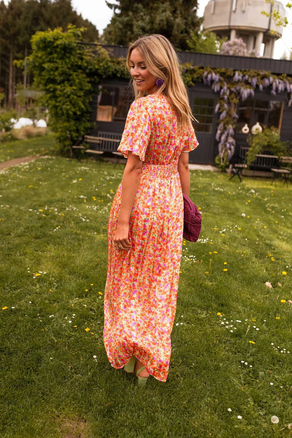 Women's Wedding Guest Floral Wrap Summer Maxi Dress — TOPNEWPLACE (view 3)
